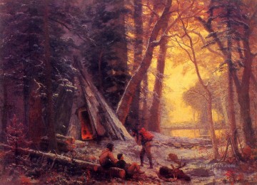  unter Canvas - Moose HuntersCamp Albert Bierstadt